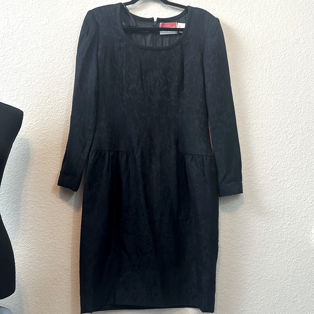 Oscar de la renta black floral dress